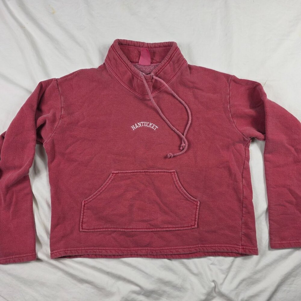 Vintage Breezin Up Nantucket Womens Size Medium Red Pullover Sweatshirt Winter
